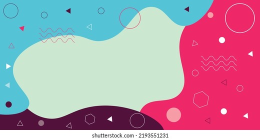 Memphis-Design-Elemente. blauer, rosafarbener, bunter, geometrischer Hintergrund. Flüssige Hintergrunddesigns. Flüssigkeitszusammensetzung. EPS10-Vektor.