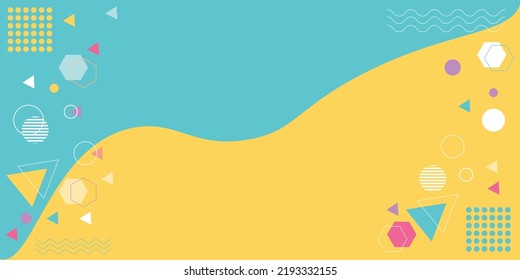 Memphis design elements. Blue yellow Colorful geometric background. Liquid color background design. Liquid composition. Eps10 vector.