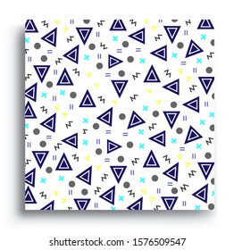 Memphis design elements halftone and geometric shapes patterns trend, design and vintage geometric print illustration element.
