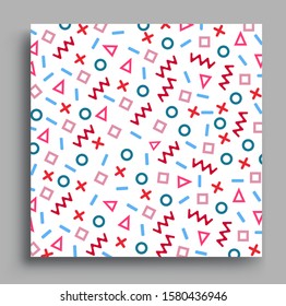 Memphis design elements halftone and geometric shapes patterns trend, design and vintage geometric print illustration element.