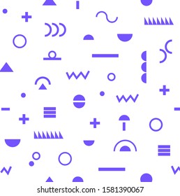Memphis design elements halftone and geometric shapes patterns trend, design and vintage geometric print illustration element.