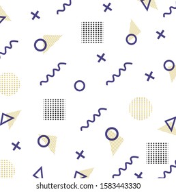 Memphis design elements halftone and geometric shapes patterns trend, design and vintage geometric print illustration element.