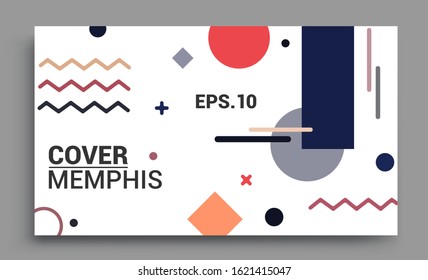 Memphis design elements halftone and geometric shapes pattern trend, design and vintage geometric print illustration element.