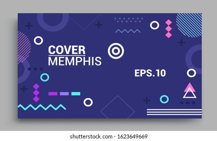 Memphis design elements halftone and geometric shapes pattern trend, design and vintage geometric print illustration element.