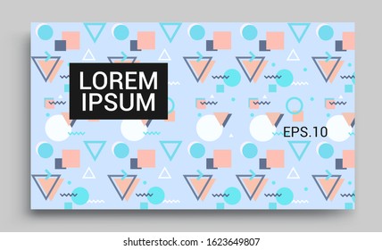 Memphis design elements halftone and geometric shapes pattern trend, design and vintage geometric print illustration element.