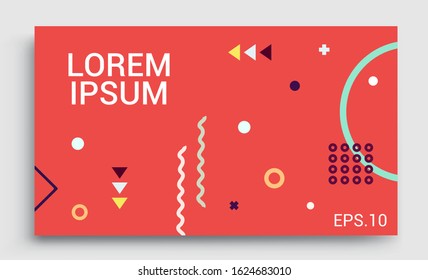 Memphis design elements halftone and geometric shapes pattern trend, design and vintage geometric print illustration element.