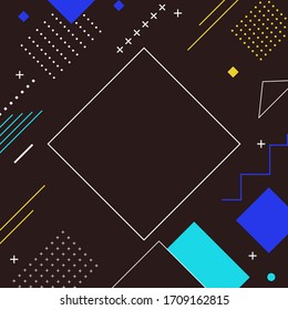Memphis design elements halftone and geometric shapes pattern trend, design and vintage geometric print illustration element.