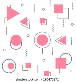 Memphis design elements halftone and geometric shapes patterns trend, design and vintage geometric print illustration element