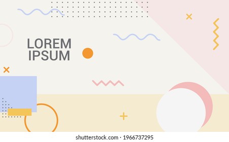Memphis design elements halftone and geometric shapes patterns trend, design and vintage geometric print illustration element