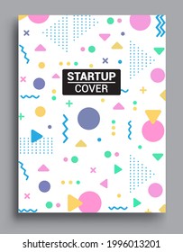 Memphis design elements halftone and geometric shapes patterns trend, design and vintage geometric print illustration element.