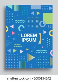 Memphis design elements halftone and geometric shapes patterns trend, design and vintage geometric print illustration element.