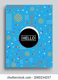 Memphis design elements halftone and geometric shapes patterns trend, design and vintage geometric print illustration element.
