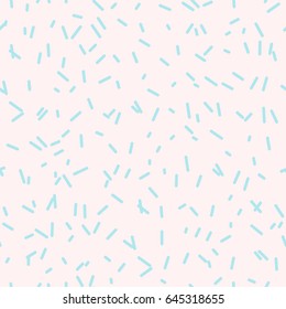 Memphis design. Organic abstract seamless pattern. Fashionable mint lines on pastel pink background. Trend of the 80s, 90s. Modern print. Funky background.