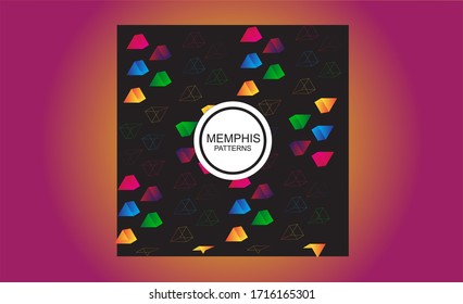 Patrones de diseño Memphis llenos de color