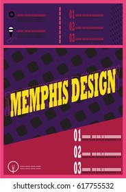 Memphis design Poster and Pink border,book design, advertising