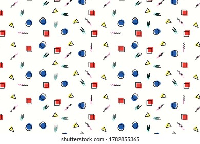 Memphis design postmodern style seamless pattern. Vector background texture. Wallpaper.