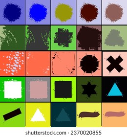 Memphis design, retro element for web, vintage, advertising, commercial banner, poster, flyer, billboard, sale. Trendy collection of vector halftone geometric shapes..vector