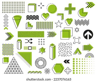 Memphis design, retro elements for web, vintage, advertising, commercial banner.