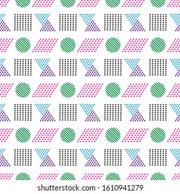 Memphis design seamless pattern with modern background