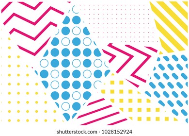 Memphis design stylish background. Abstract geometric elements