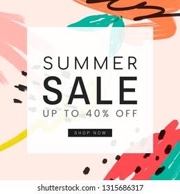 Memphis design with summer sale vector