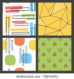 Memphis doodle seamless pattern, 90's style background, suitable for fabric or poster