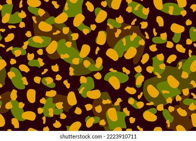 Memphis Dot Background. Memphis Print Pattern. Graffiti Ink. African Paint Blob. Abstract Fur Texture. Fluid Pattern. Black Animal Effect. Dirty Fall. Yellow Blot. Animal Color. Brown Water Fur.