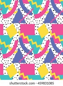  memphis eighties style shapes seamless pattern