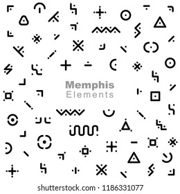Memphis Elements. Abstract modern shapes vector set.