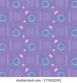 memphis figures pop textile 80s 90s style abstract background vector illustration