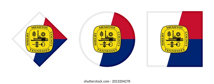Memphis flag icon set isolated on white background