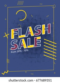 memphis flash sale poster pop art for business marketing promotion