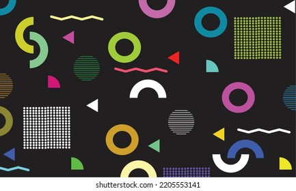 geomatrische Memphis-Hintergrundform und Grafikdesign