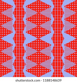 Memphis geometric abstract pattern. Seamless trendy popular triangle colorful 60s,70s,80s,90s style. Vector illustration for fashion textile print and wallpaper background.