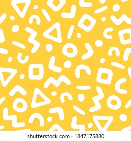 Memphis geometric abstract seamless pattern.
