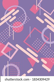 Memphis geometric background with abstract shapes. Graphic pattern, texture for poster, card, social media covers. Funky abstract memphis pattern. 