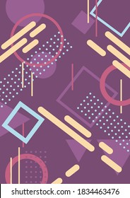 Memphis geometric background with abstract shapes. Graphic pattern, texture for poster, card, social media covers. Funky abstract memphis pattern. 