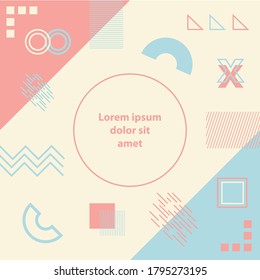 Memphis Geometric Background with any shape and color