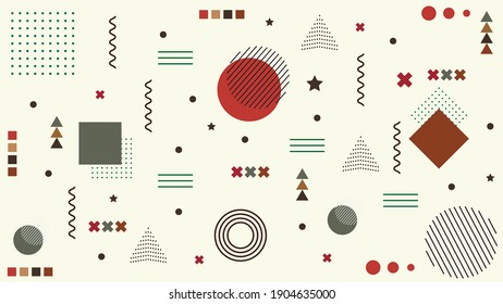 Memphis and geometric background design minimalis artwork 