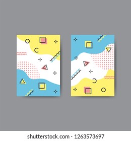 Memphis geometric background design template. for greeting cards, covers, banners, flyers, and more. Vector illustration eps 10