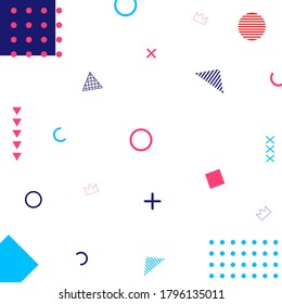 Memphis geometric background. Graphic pattern, texture for poster, card, social media, banner, etc.