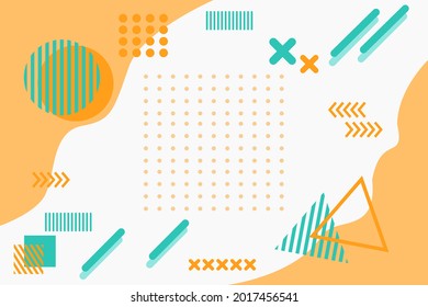 Memphis geometric background. Minimal seamless pattern. Elegant futuristic wallpaper. For advertisements, banner, greeting cards, presentations, cover designs, and more.