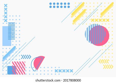 Memphis geometric background. Minimal seamless pattern. Elegant futuristic wallpaper. For advertisements, banner, greeting cards, presentations, cover designs, and more.