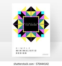 Memphis Geometric background Template for covers, flyers, banners, posters and placards, may be used for presentations and books, EPS10 vector illustration