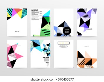 Memphis Geometric background Template for covers, flyers, banners, posters and placards, may be used for presentations and books, EPS10 vector illustration