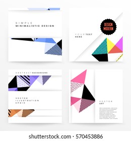 Memphis Geometric background Template for covers, flyers, banners, posters and placards, may be used for presentations and books, EPS10 vector illustration