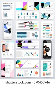 Memphis Geometric background Template for covers, flyers, banners, posters and placards, may be used for presentations and books, EPS10 vector illustration