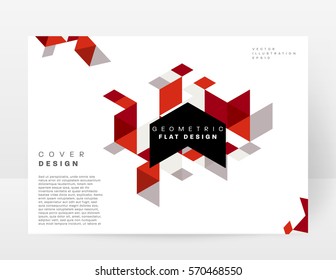 Memphis Geometric background Template for covers, flyers, banners, posters and placards, may be used for presentations and books, EPS10 vector illustration