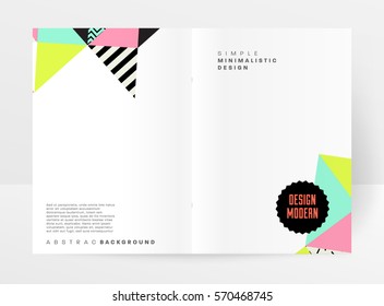 Memphis Geometric background Template for covers, flyers, banners, posters and placards, may be used for presentations and books, EPS10 vector illustration