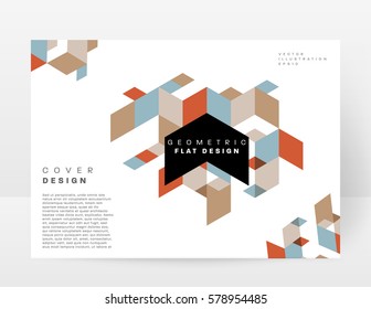 Memphis Geometric background Template for covers, flyers, banners, posters and placards, may be used for presentations and books, EPS10 vector illustration